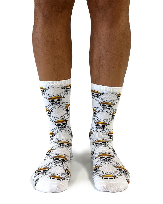 Sabor Srl Calzini One Piece, Calze Originali per Adulto, Prodotto Ufficiale, Bianco, Taglia 38-40