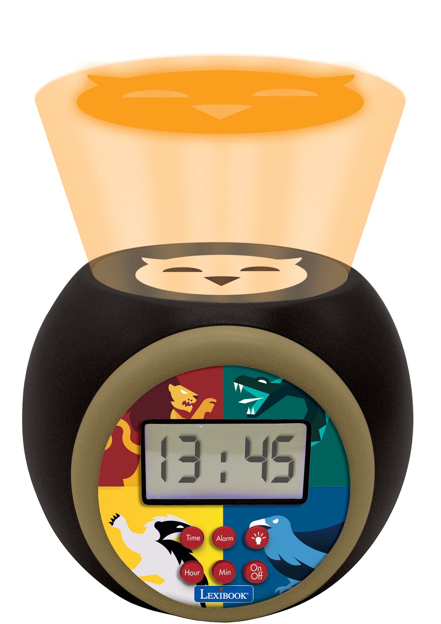Lexibook, Harry Potter, Sveglia a proiettore con funzione snooze e sveglia, luce notturna con timer, schermo LCD, funzionamento a batteria, nero, RL977HP