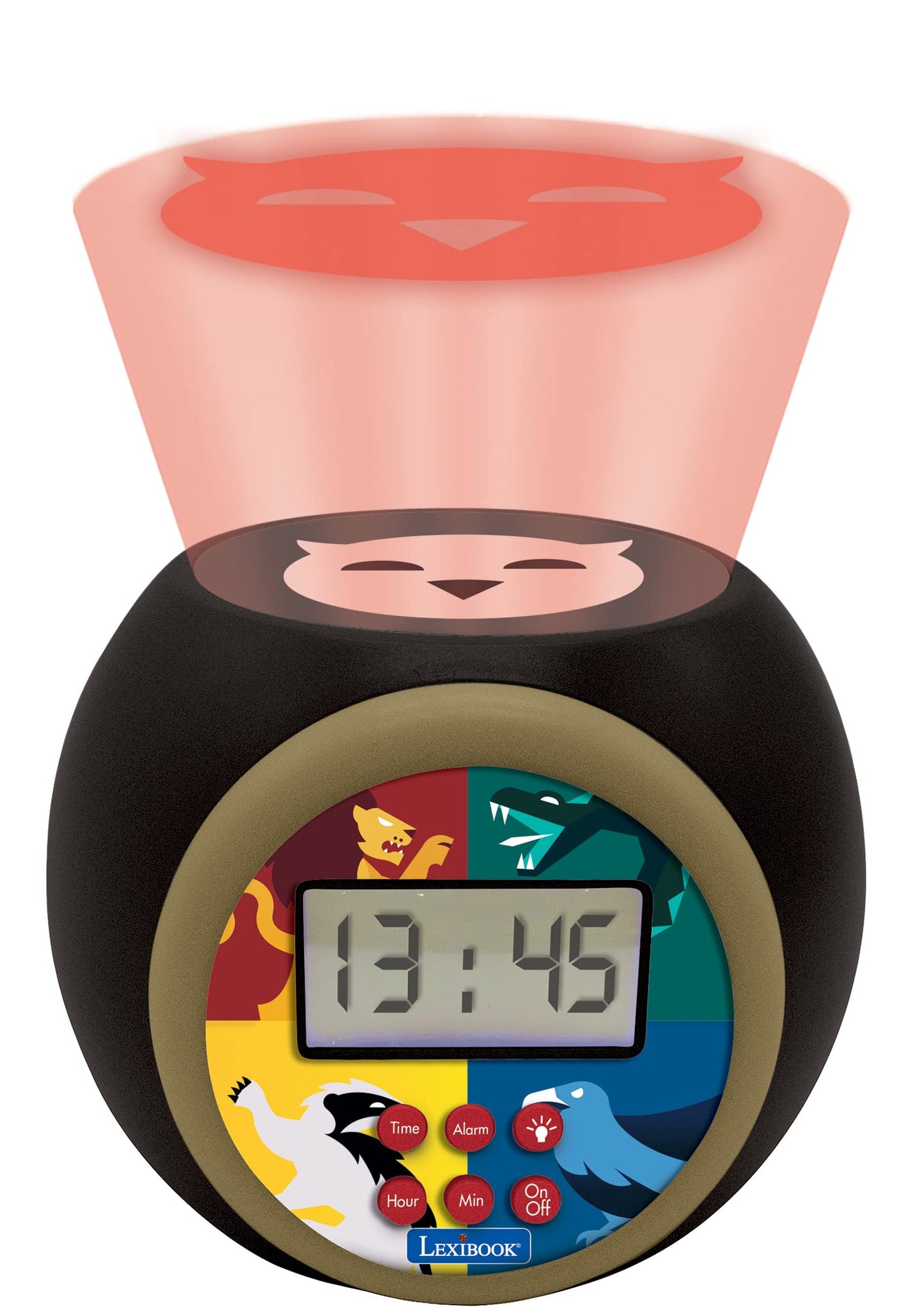 Lexibook, Harry Potter, Sveglia a proiettore con funzione snooze e sveglia, luce notturna con timer, schermo LCD, funzionamento a batteria, nero, RL977HP