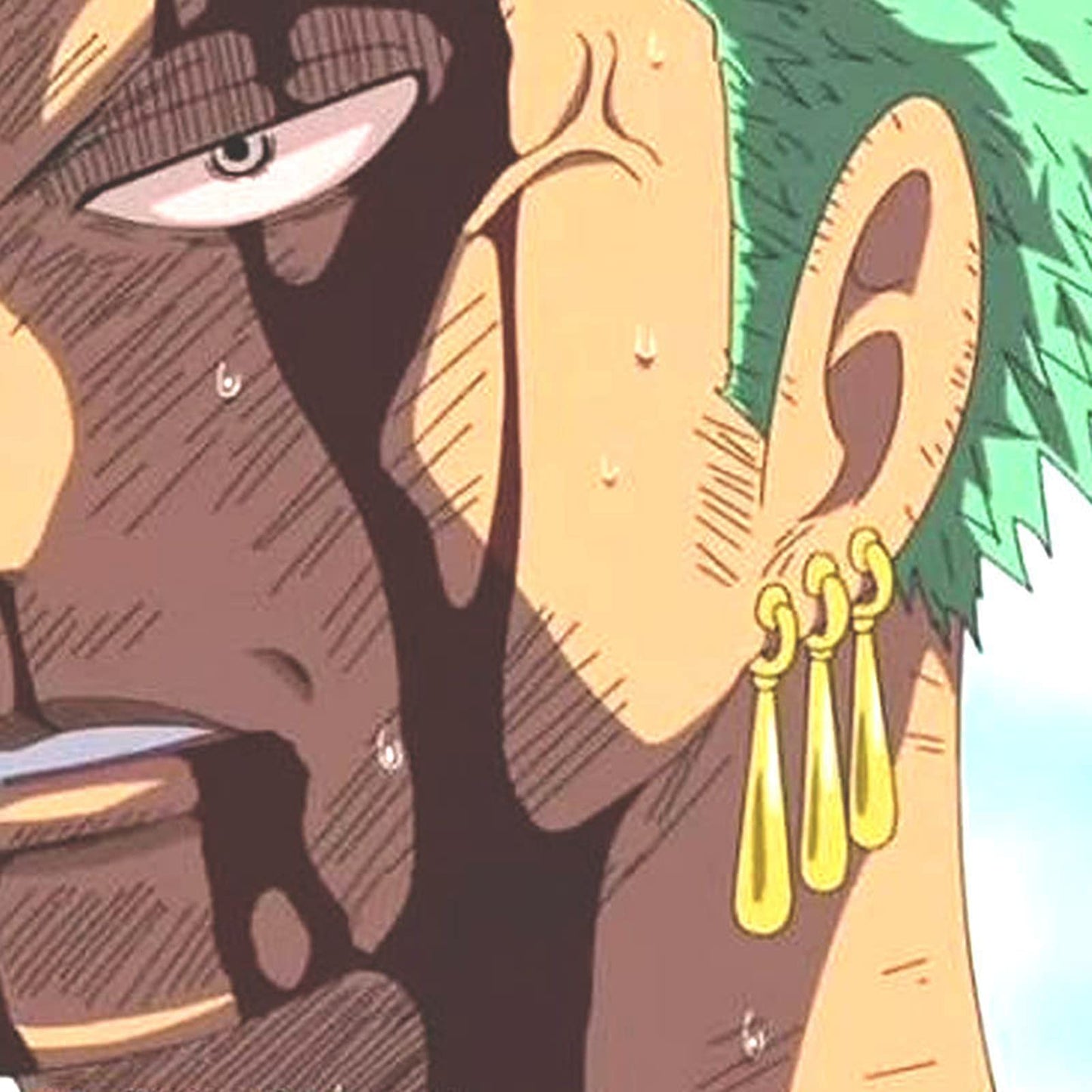 XHBTS Orecchini One Piece Zoro - Orecchini in oro con clip su Anime Cosplay per Amanti degli Anime (clip on) 3 set con Panno e Scatola