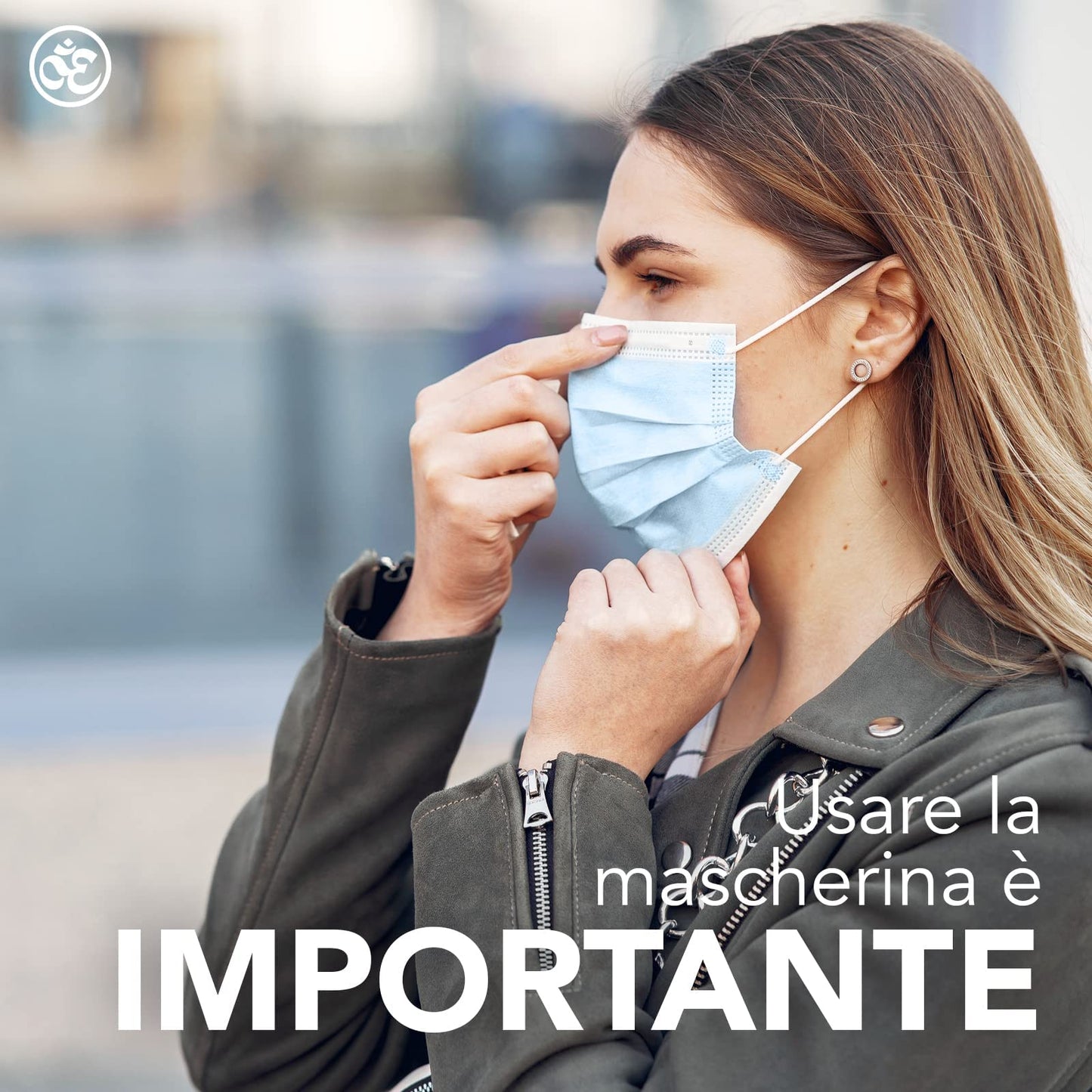 S&S Medical 100 Mascherine chirurgiche celesti 3 veli certificate CE | Dispositivo Medico di tipo 2r | Resistente agli spruzzi | 99,9% di protezione | sicure senza odore | Gancio salve orecchie