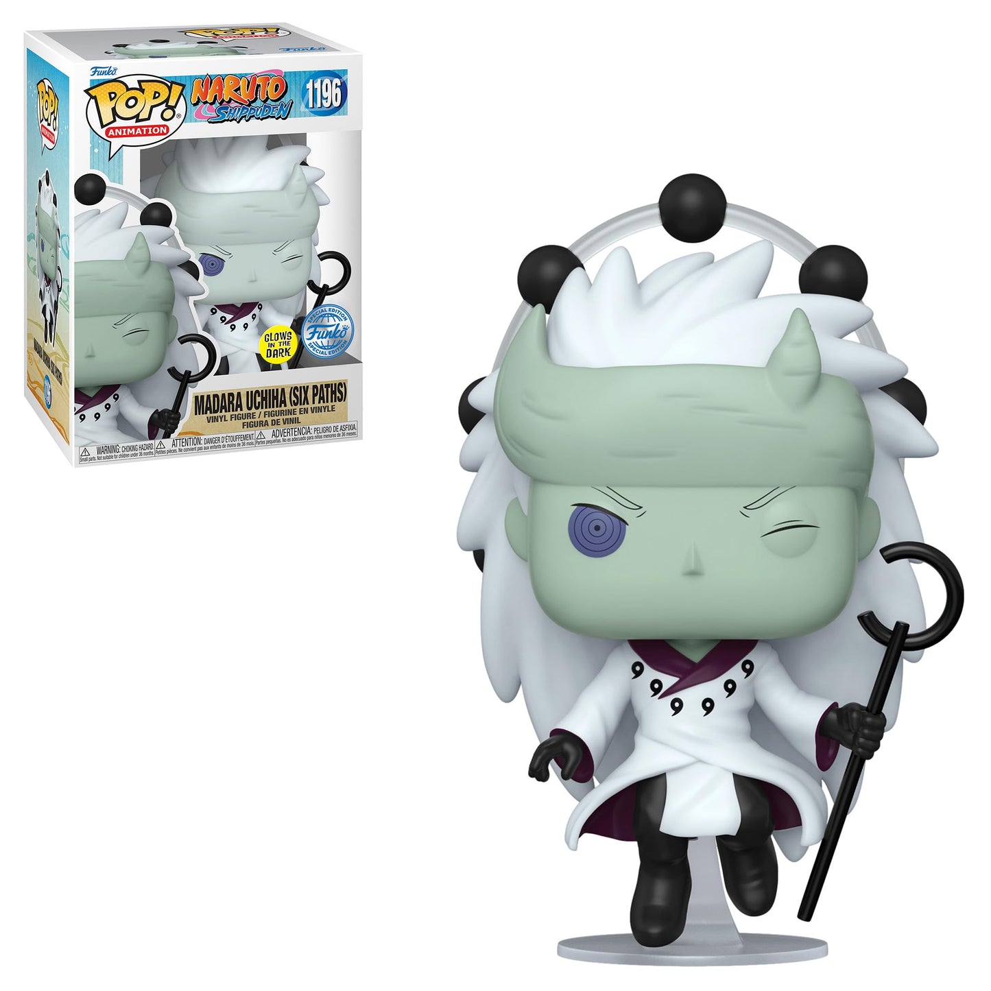 Funko POP Animazione: Naruto Shippuden – Madara Uchiha (Sage of Six Paths) (Glows in The Dark) (edizione speciale) #1196 Statuetta in vinile