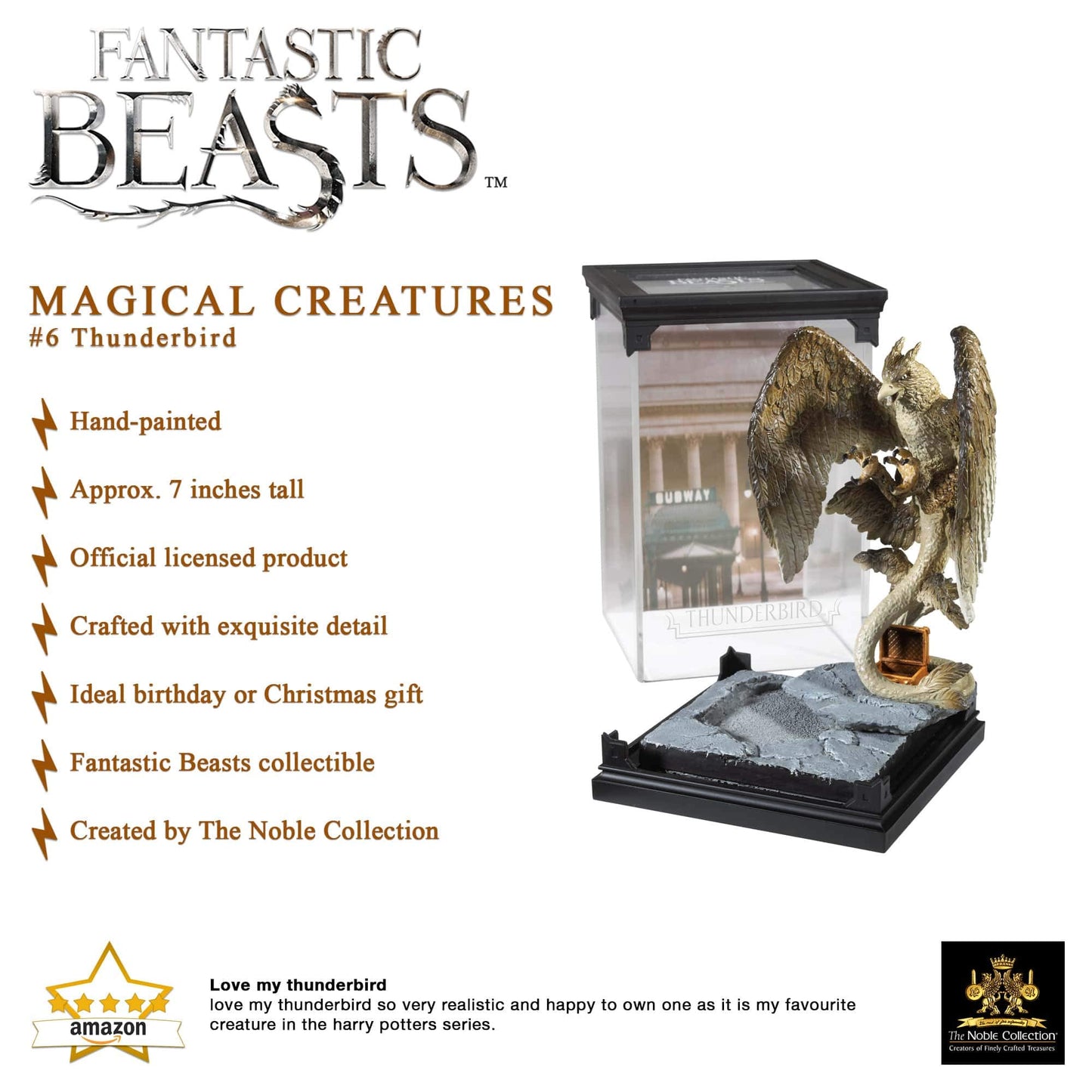 Noble Collection- Harry Potter Beasts Magical Creatures Animali Fantastici e Dove Trovarli-Creature Magiche-Diorama Uccello del Tuono, Multicolore, NN5260