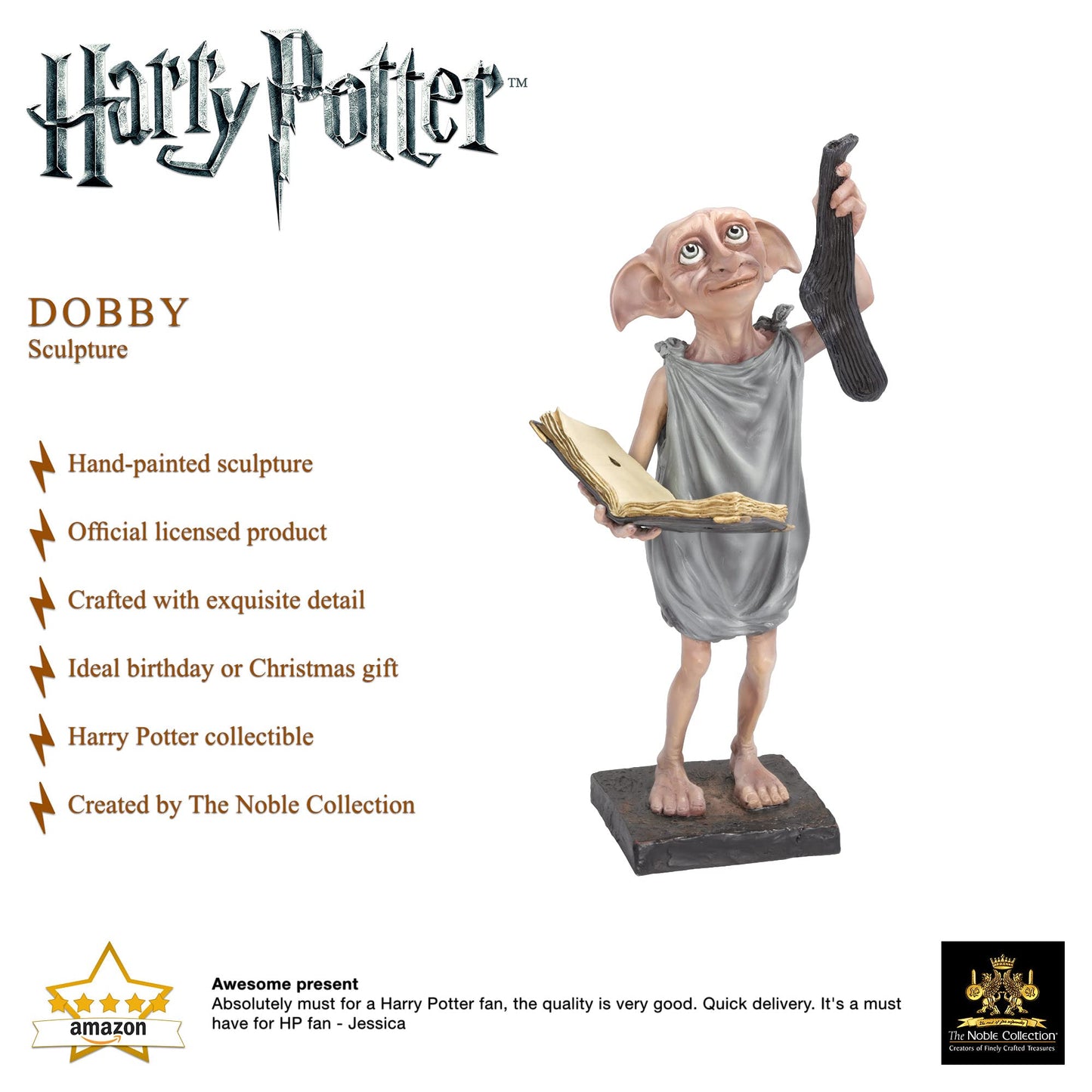 The Noble Collection- Dobby Harry Potter Figurina, Multicolore, NN7872