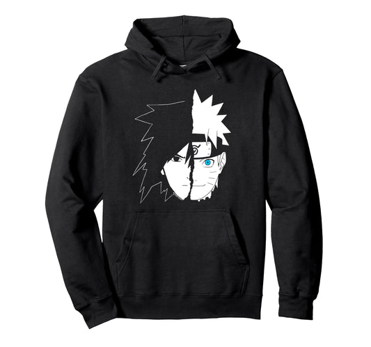 Naruto Sasuke Faccia Divisa Felpa con Cappuccio