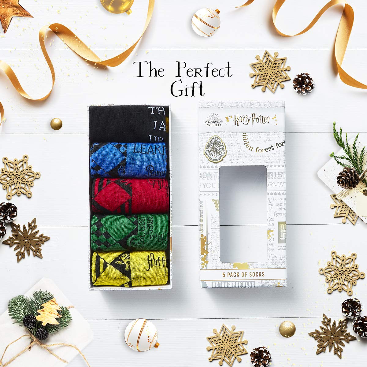 Harry Potter Calzini Per Bambino, Pacco Da 5 Calze Misto Cotone, Taglia Unica, Merchandise Ufficiale, Simpatiche Idee Regalo Per Fans
