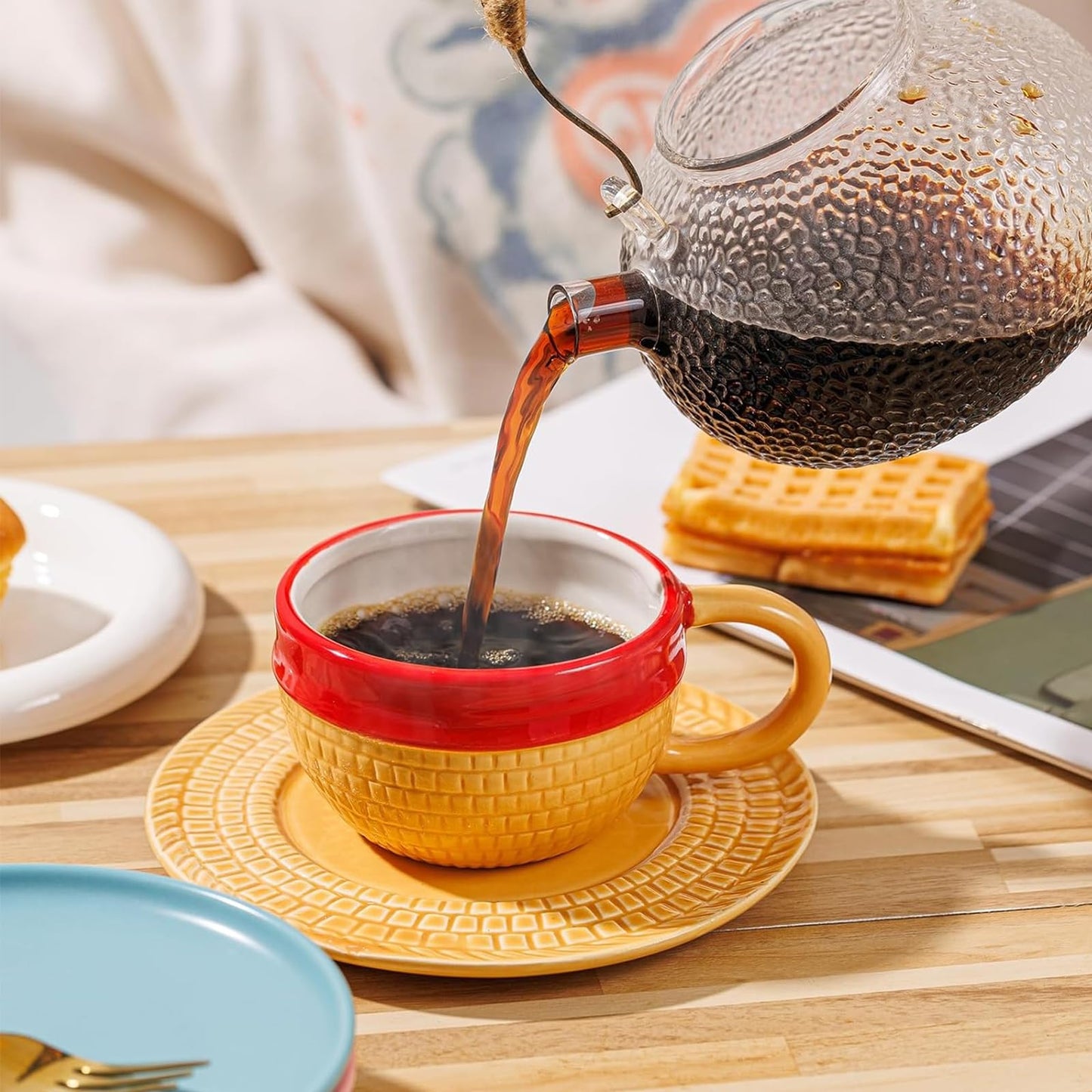 Bocguy Tazza One Piece, Luffy's Hat Tazza Anime, Tazze One Piece Cappelli Set, One Piece Gadget Tazze Divertenti, Tazza Personalizzata Regalo per Natale, Compleanno, Anniversario 300 ml