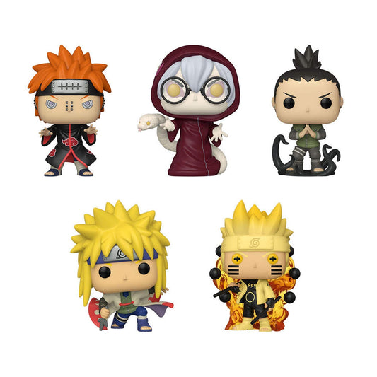 Funko Pop! Naruto Set of 5: Naruto 6Path Sage, Minato Namikaze, Kabuto Yakushi, Shikamaru Nara and Pain