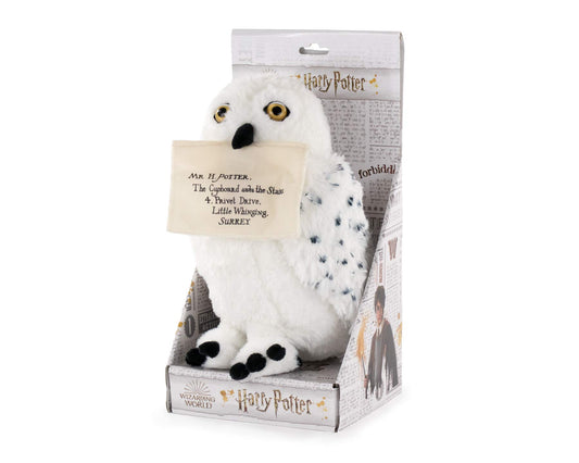 Harry Potter - Peluche Hedwig Edvige Gufo Bianco con Busta Magnetica e Display 24cm - qualità Super Morbida