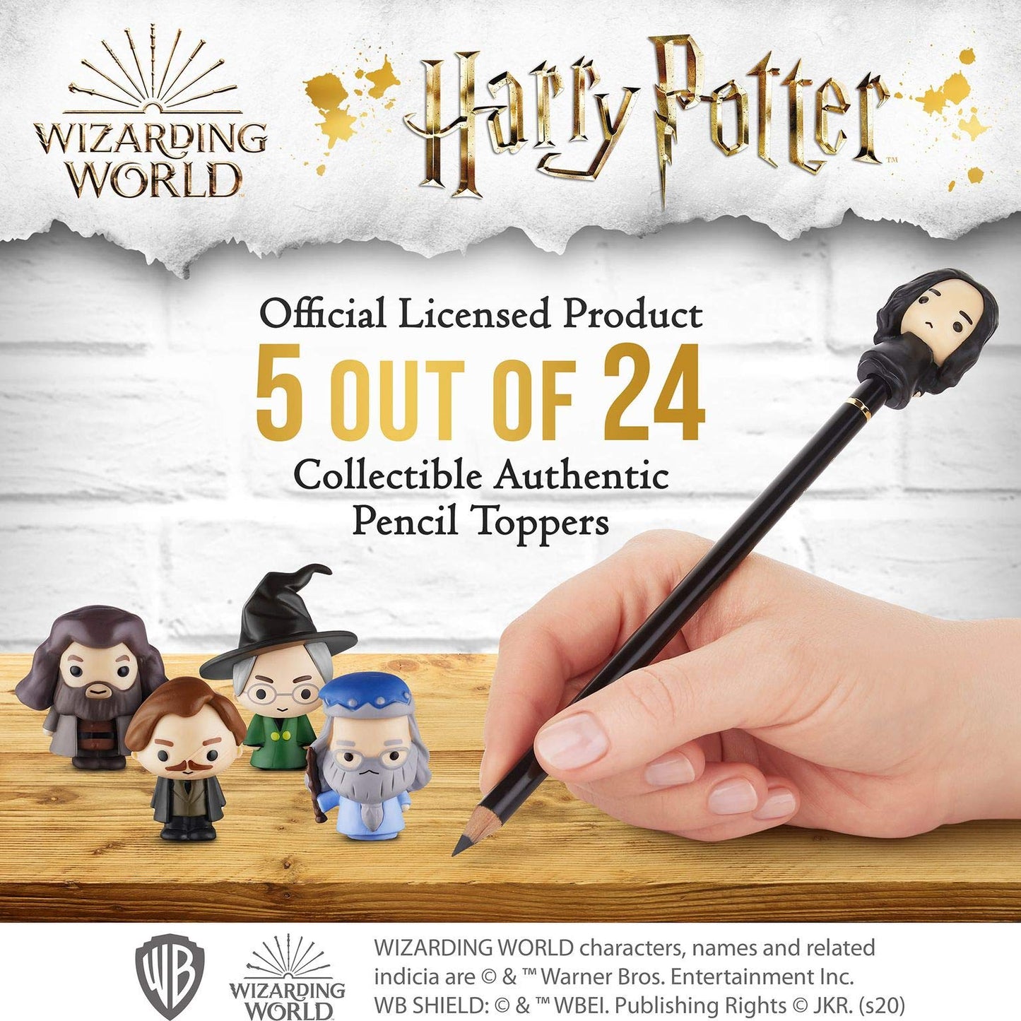 Harry Potter Set (5)12 Topper per Matite, Decori Feste, Giochi Bambini, Regali, Collezioni con Personaggi Action Figure di PMI - Harry Potter, Ron Weasley, Neville Paciock e Altri, 6cm, PVC Morbido
