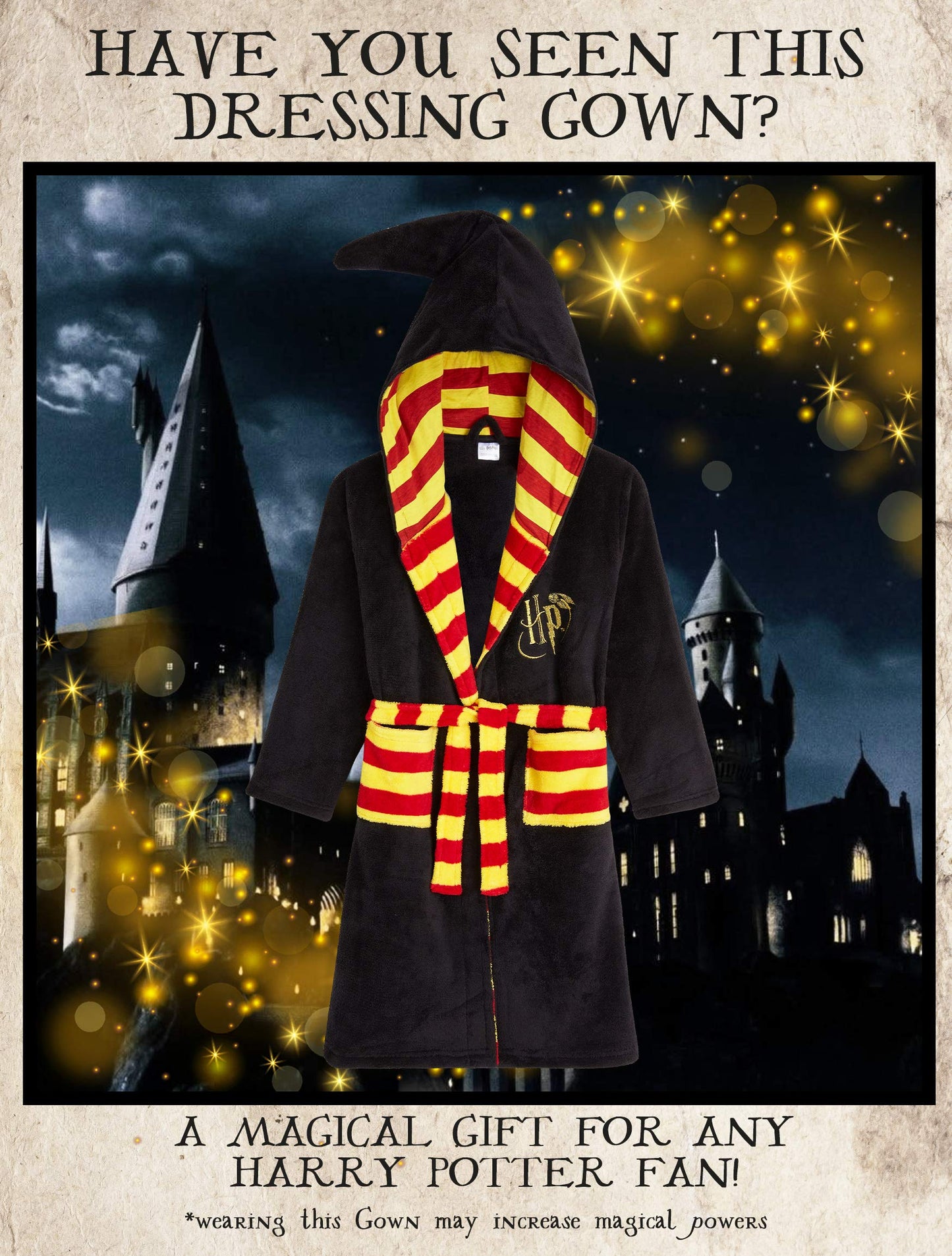 Harry Potter Vestaglia per Bambino E Bambina, Calde Vestaglie in Pile 7-14 Anni (Nero, 9-10 Anni)