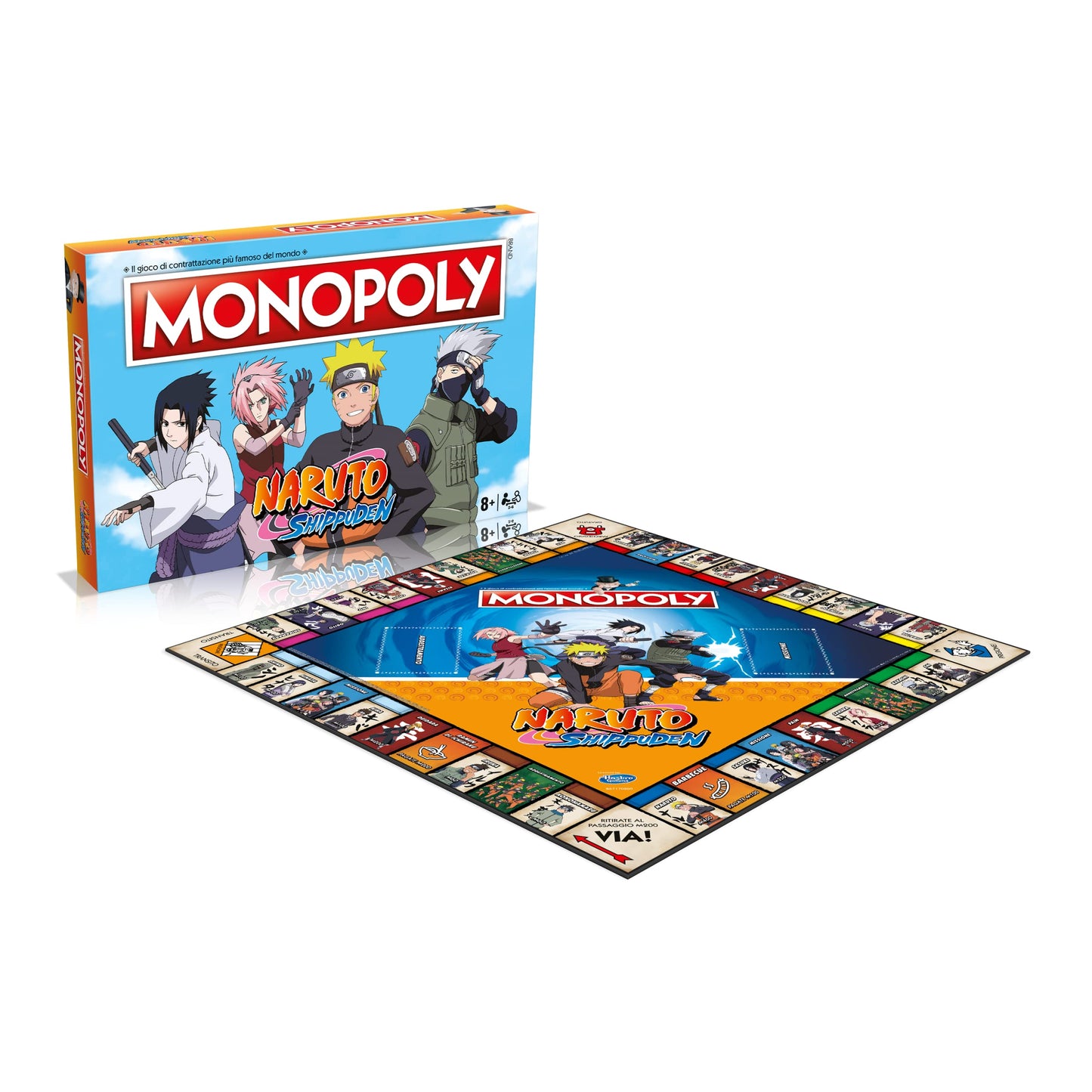 Winning Moves Monopoly Naruto - giochi da tavolo, giochi da tavolo adulti, giochi da tavolo bambini, giochi da tavolo per 2, da 2 a 6 persone, età 8+