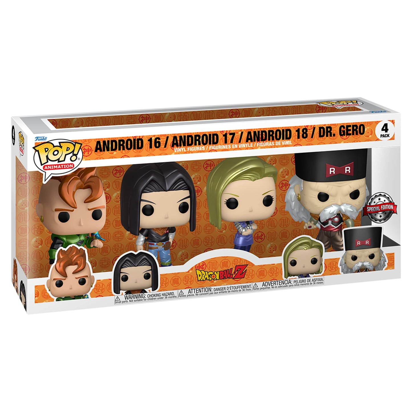 Funko Pop! Animation: Dragon Ball Z - Android 16-4PK - Figura in Vinile da Collezione - Idea Regalo - Merchandising Ufficiale - Giocattoli per Bambini e Adulti - Anime Fans