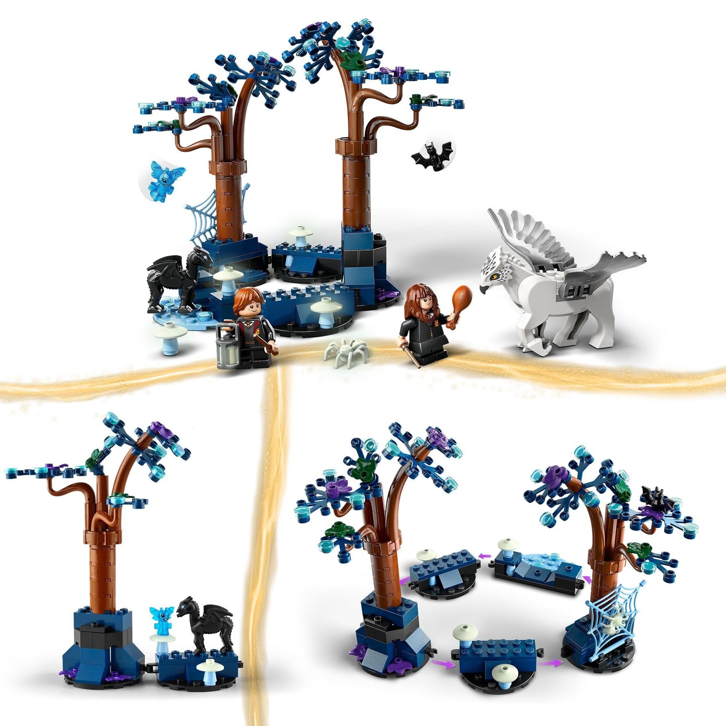 LEGO Harry Potter Foresta Proibita: Creature Magiche, Set con Animali Giocattolo Fantasy, Gioco per Bambini e Bambine da 8 Anni in su con 2 Minifigure, Fierobecco e Thestral, Idea Regalo 76432