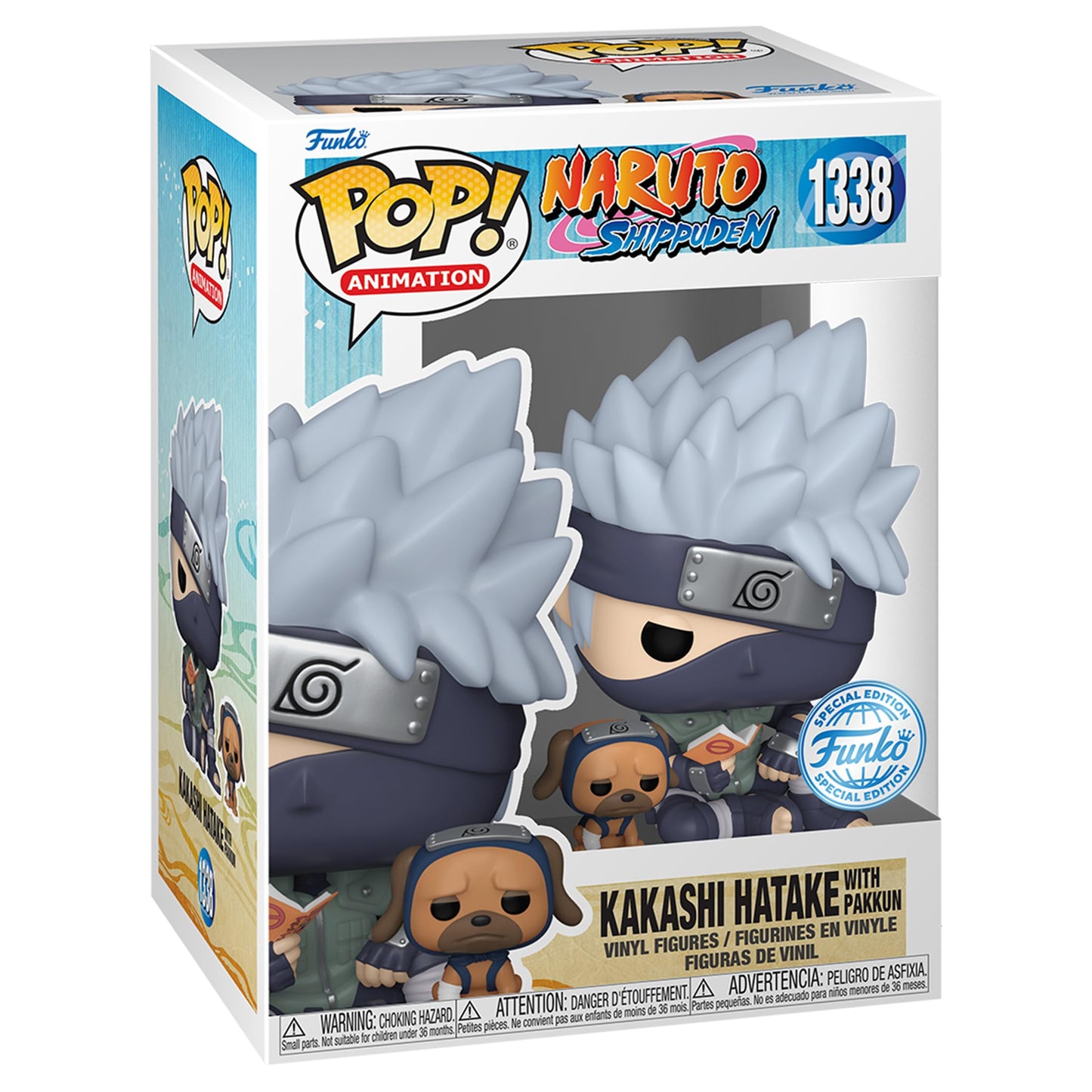 naruto shippuden - pop funko vinyl figure 1338 kakashi w/dogs 9cm ga excl