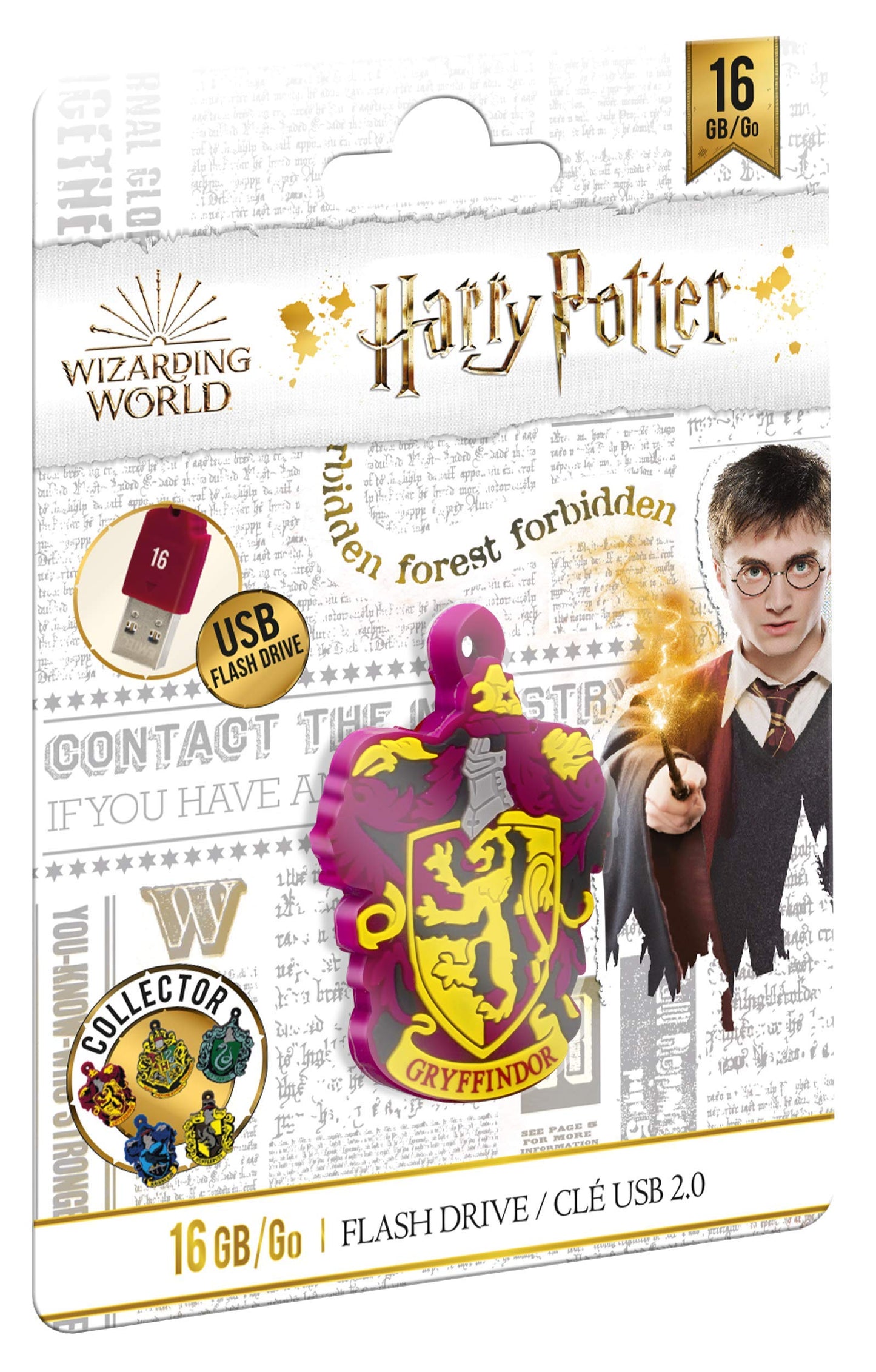 Emtec ECMMD16GHPC01 - Chiavetta USB 2.0, serie Licence, collezione Harry Potter, 16 GB, Gryffindor, in gomma morbida