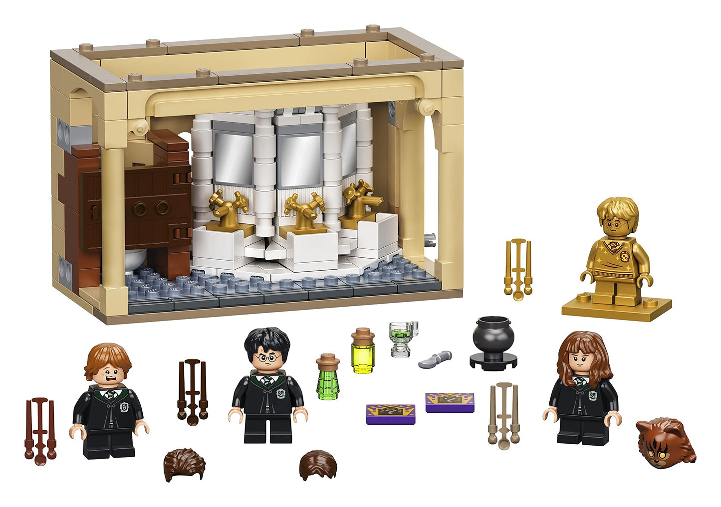 LEGO Harry Potter Hogwarts: Errore della Pozione Polisucco, Castello Giocattolo con Minifigure d'Oro del 20° Anniversario 76386