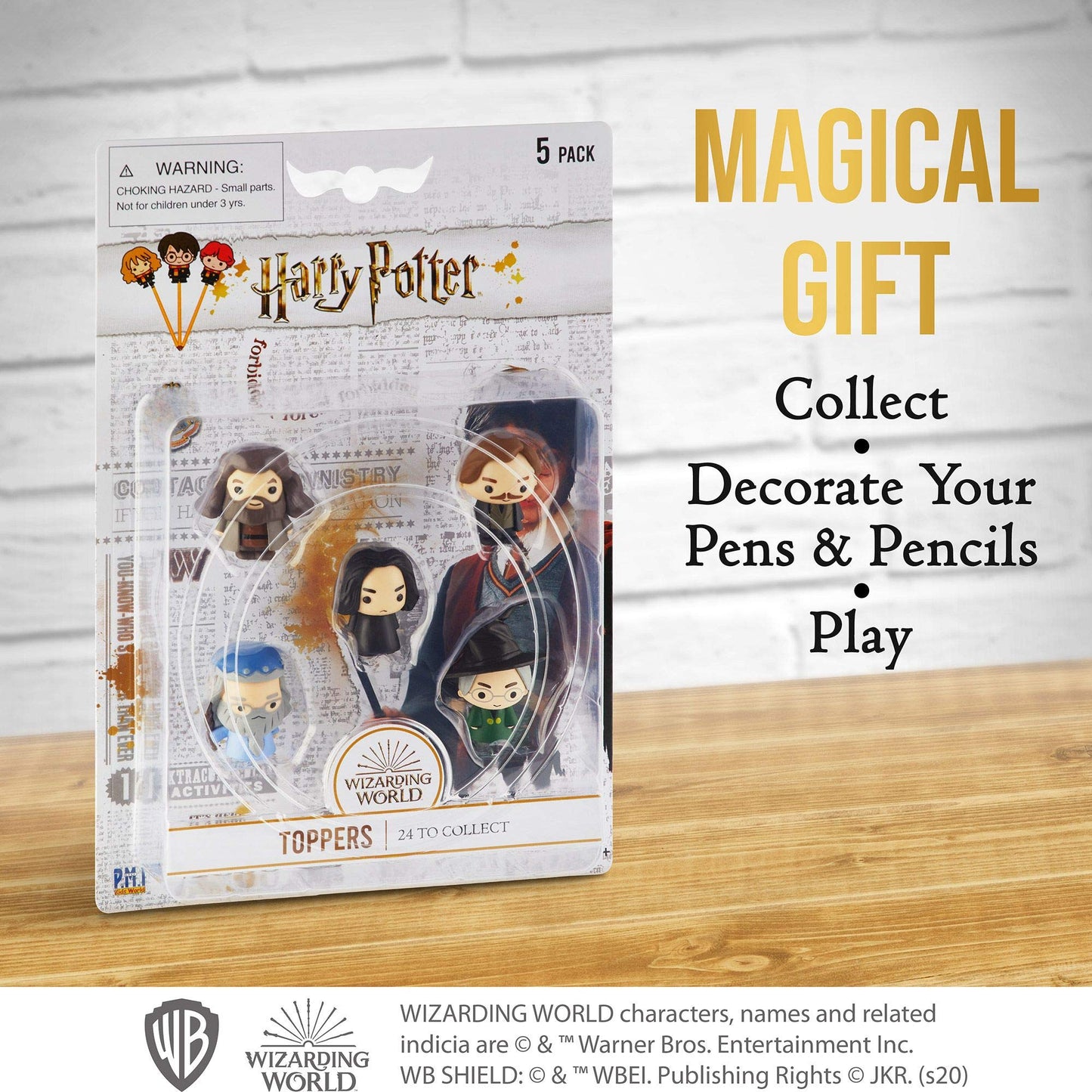 Harry Potter Set (5)12 Topper per Matite, Decori Feste, Giochi Bambini, Regali, Collezioni con Personaggi Action Figure di PMI - Harry Potter, Ron Weasley, Neville Paciock e Altri, 6cm, PVC Morbido