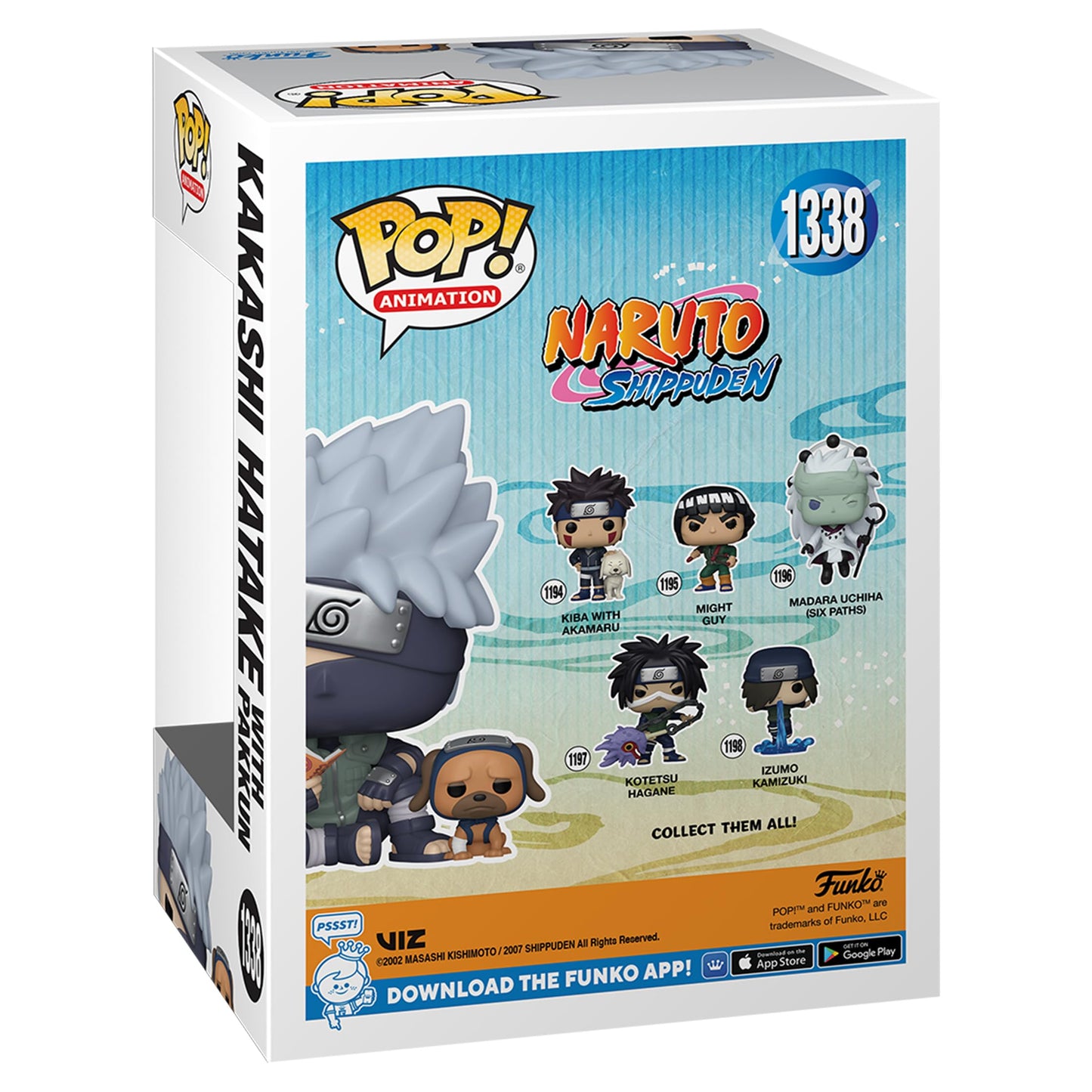 naruto shippuden - pop funko vinyl figure 1338 kakashi w/dogs 9cm ga excl