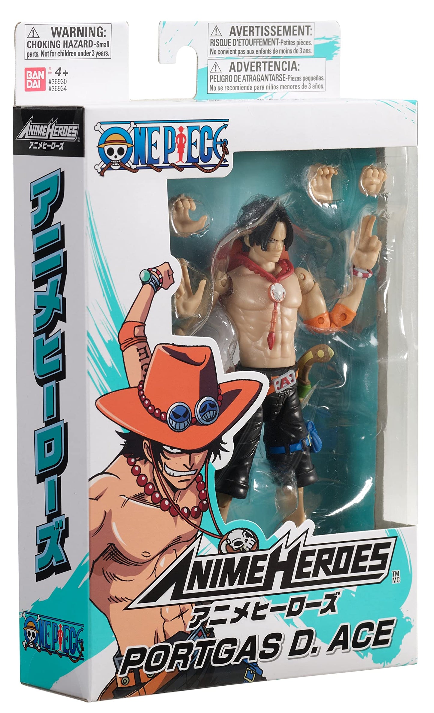 Bandai Anime Heroes, One Piece, Action figure Portgas D. Ace 17 cm, 36934