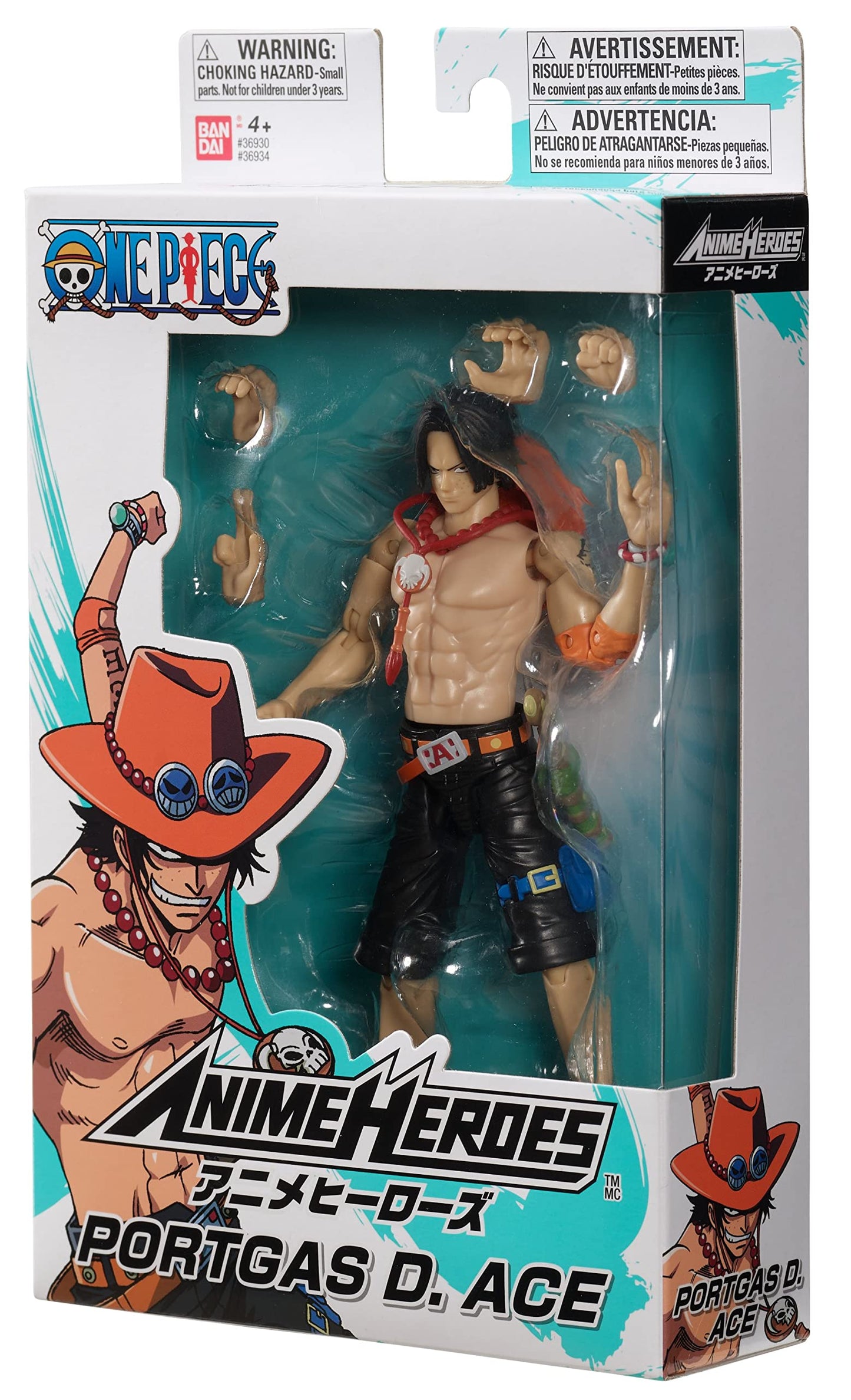 Bandai Anime Heroes, One Piece, Action figure Portgas D. Ace 17 cm, 36934