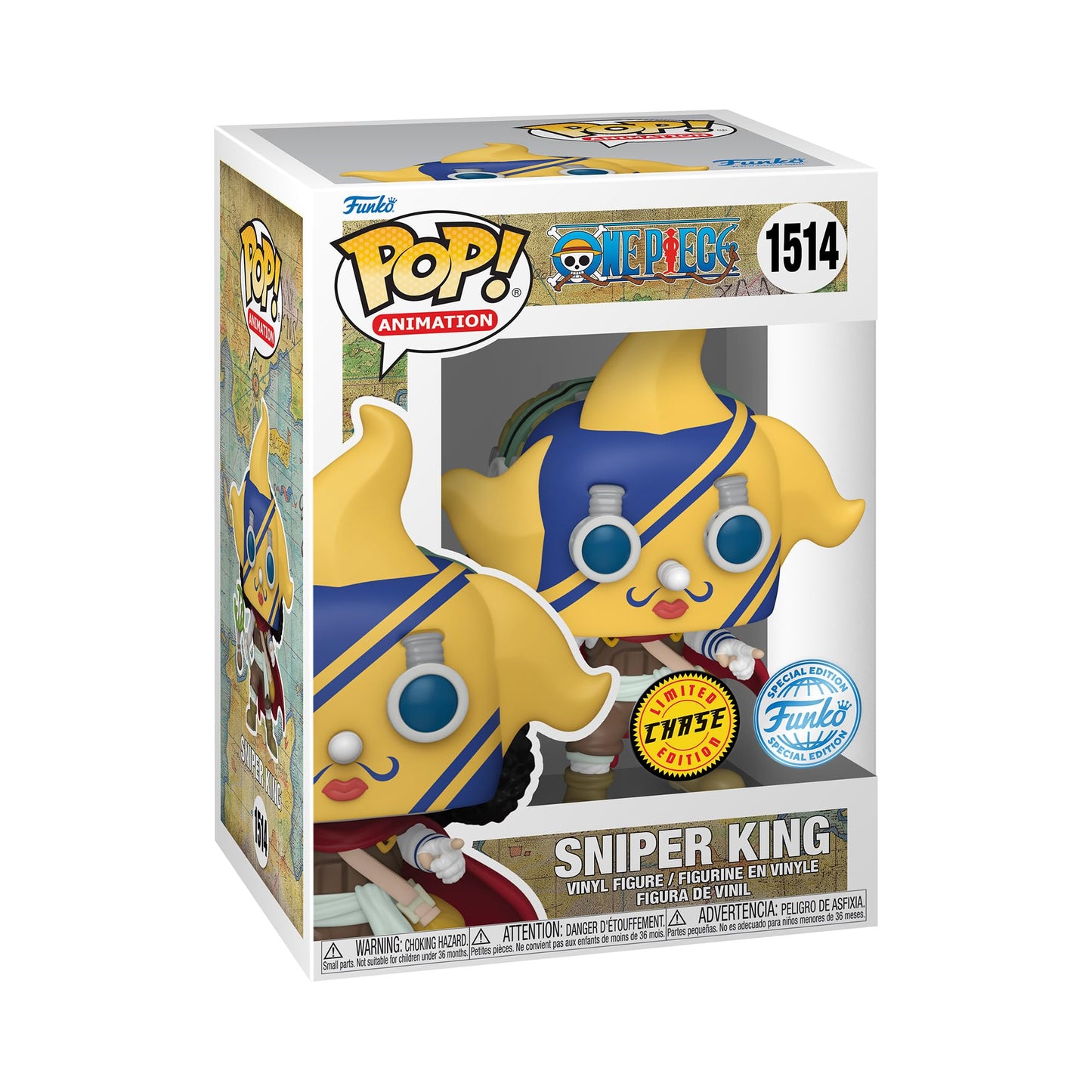 Funko Pop! Animation: OP - Sniper King - Probabilità di 1/6 per la Variante Chase - One Piece- Figura in Vinile da Collezione - Idea Regalo - Merchandising Ufficiale - Anime Fans