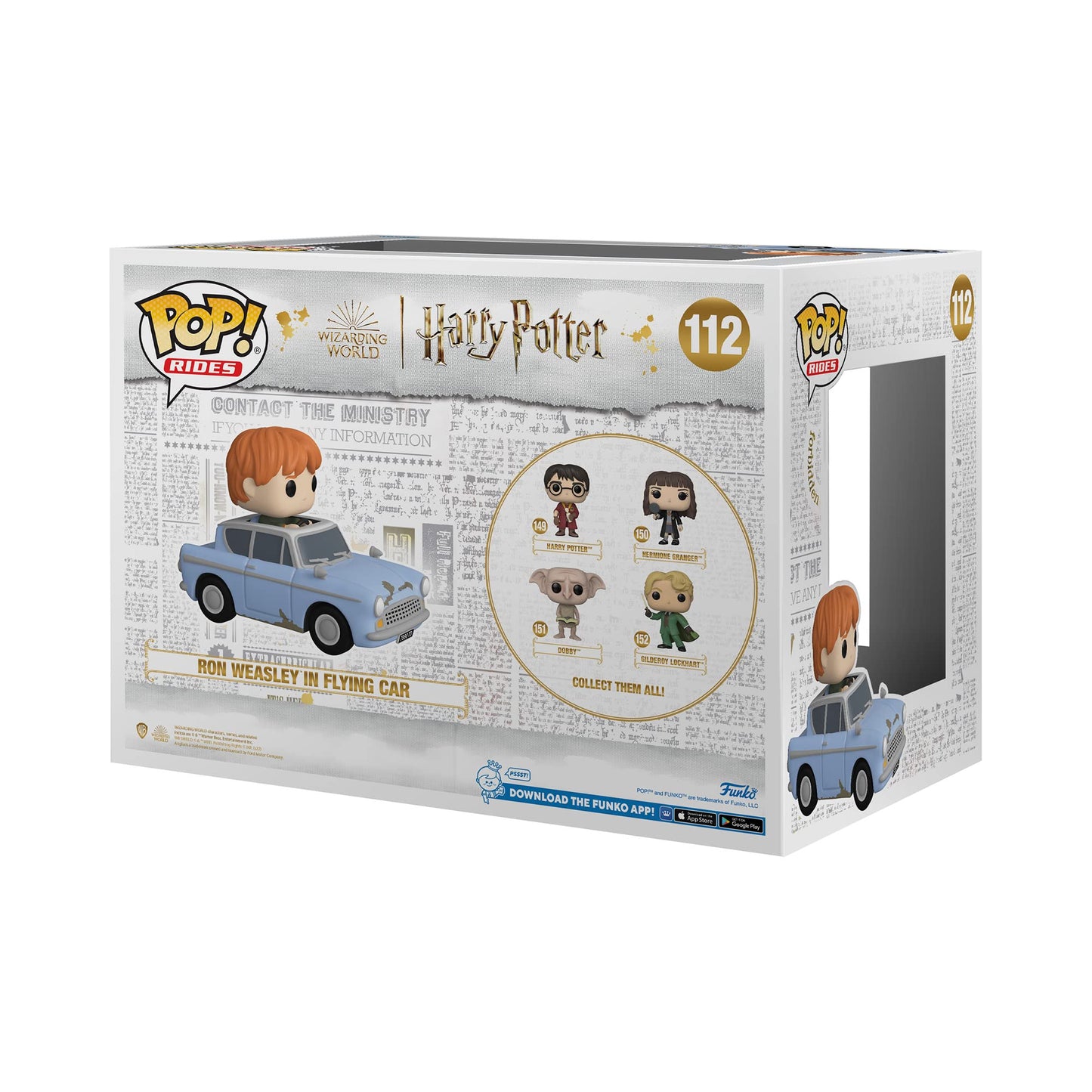 Funko Pop! Ride Super Deluxe: Harry Potter Chamber Of Secrets 20th - Ron Weasley With Car- Figura in Vinile da Collezione - Idea Regalo - Merchandising Ufficiale - Movies Fans