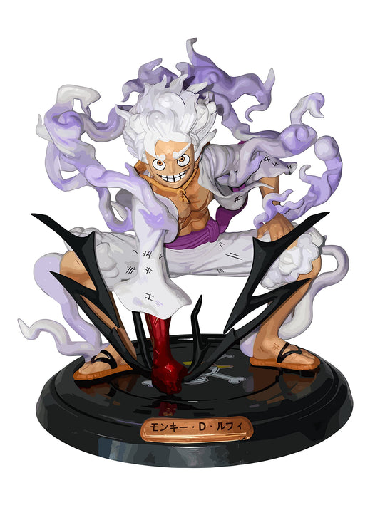 Anime Monkey D. Ruffy Gear 5 Figura | (22 cm) Wano Kuni Arc, Joy Boy, Dio del sole Nika