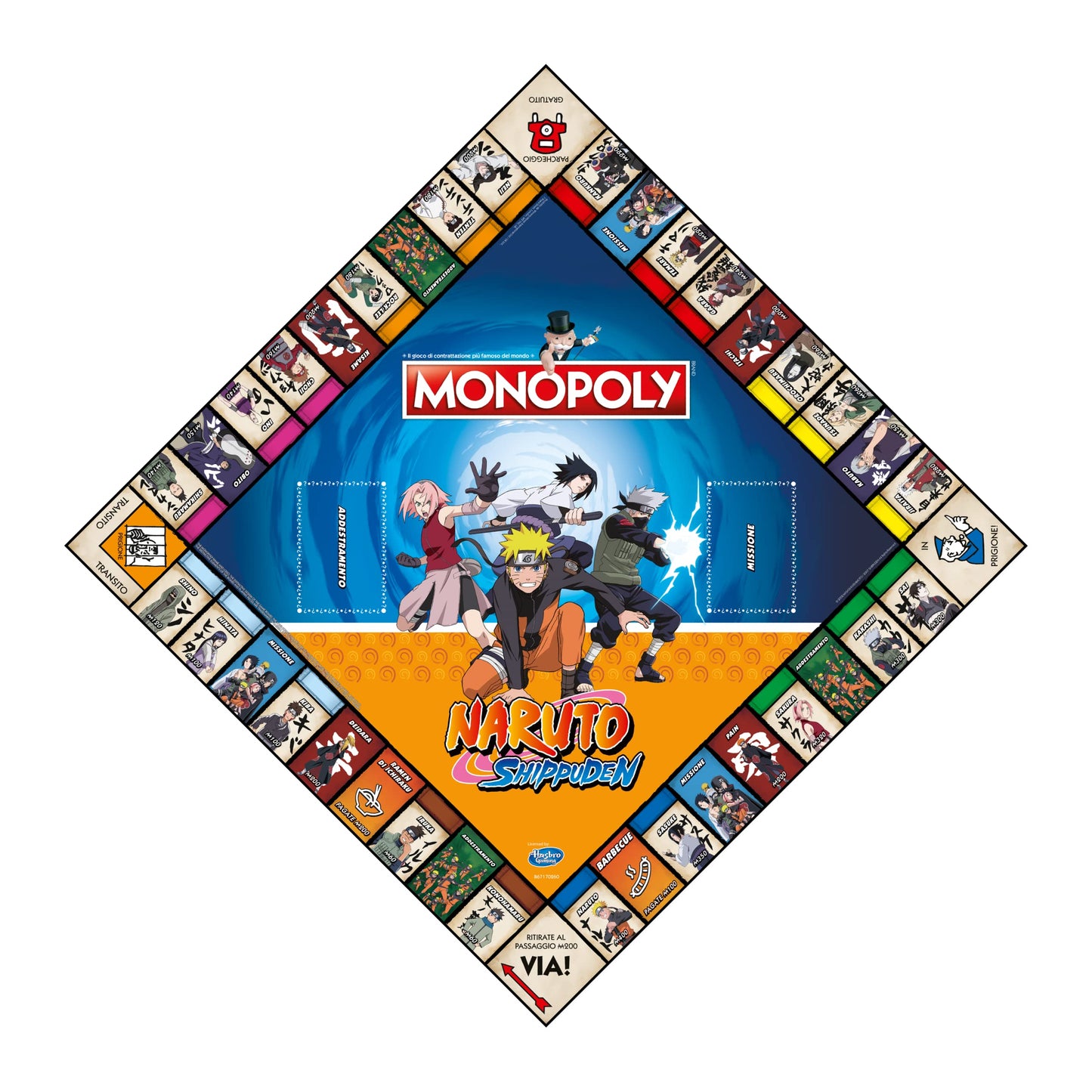 Winning Moves Monopoly Naruto - giochi da tavolo, giochi da tavolo adulti, giochi da tavolo bambini, giochi da tavolo per 2, da 2 a 6 persone, età 8+
