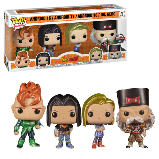 Funko Pop! Animation: Dragon Ball Z - Android 16-4PK - Figura in Vinile da Collezione - Idea Regalo - Merchandising Ufficiale - Giocattoli per Bambini e Adulti - Anime Fans
