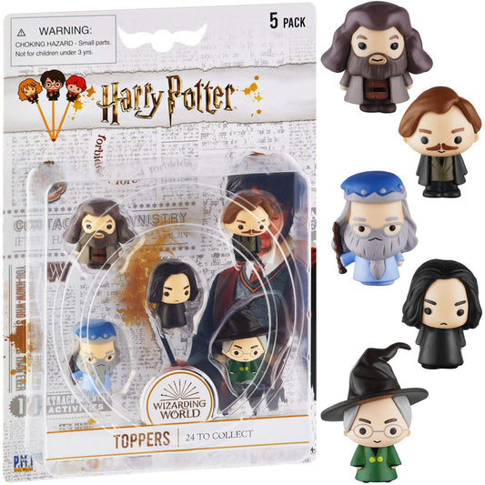 Harry Potter Set (5)12 Topper per Matite, Decori Feste, Giochi Bambini, Regali, Collezioni con Personaggi Action Figure di PMI - Harry Potter, Ron Weasley, Neville Paciock e Altri, 6cm, PVC Morbido