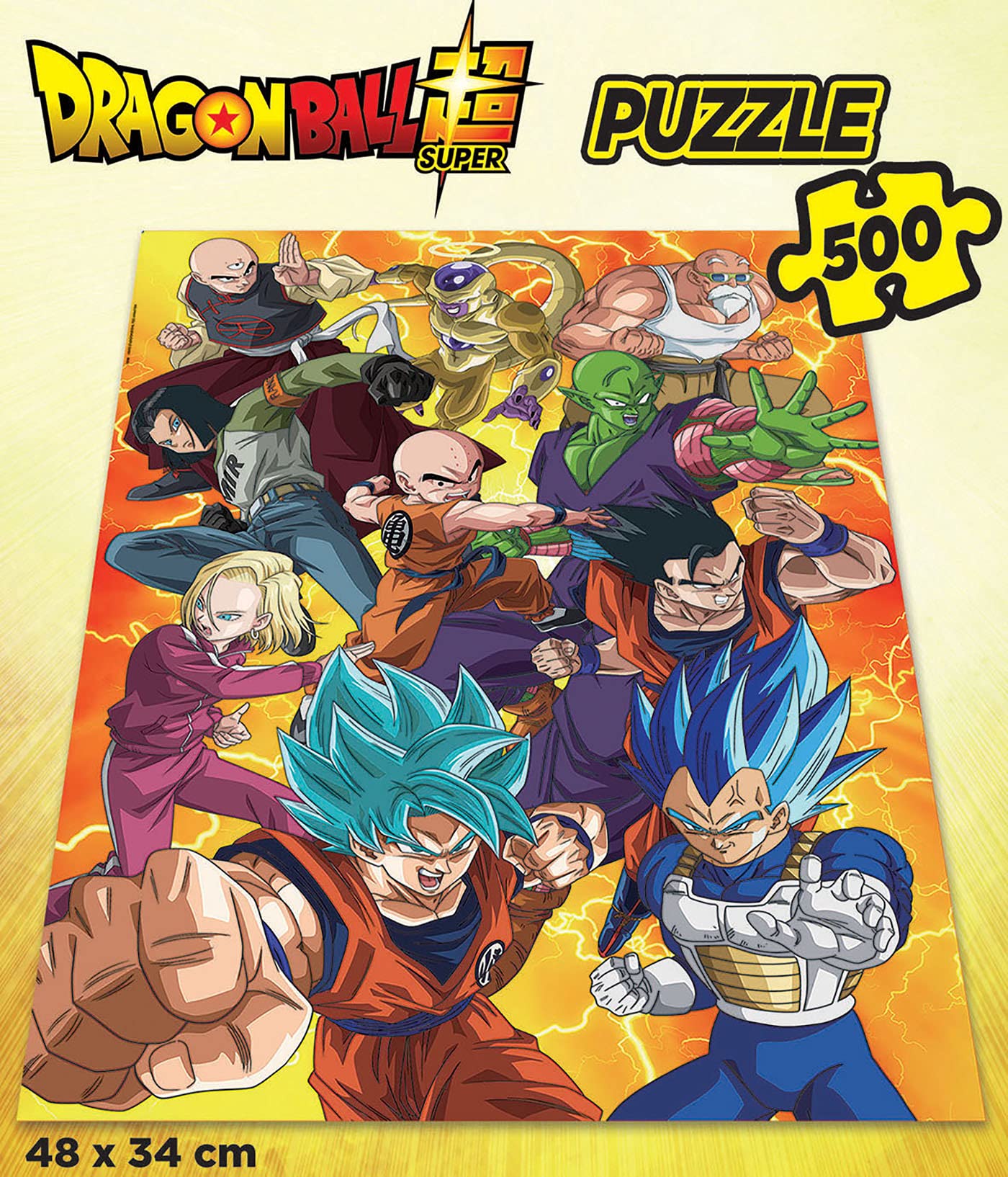 Educa - Puzzle 500 pezzi per adulti | Dragon Ball. Pezzi perfettamente finiti e sicuri per i bambini. Misura 34 x 48 cm. Include colla fix Puzzle. Da 11 anni (19009)