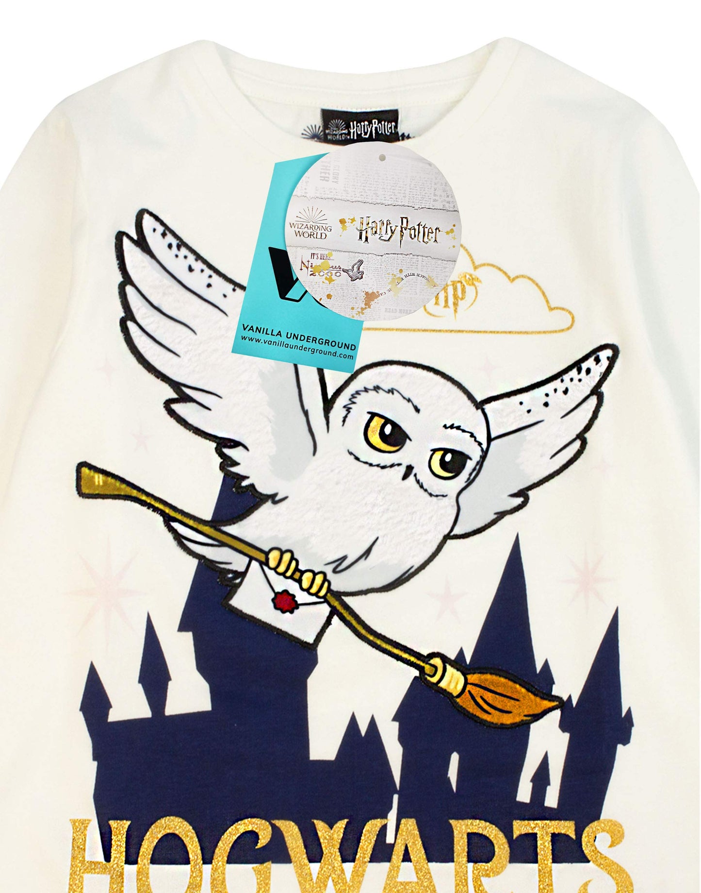 Harry Potter Pigiama Girls Hedwig T-Shirt Manica Lunga Pantaloni in Pile PJ Set 10-11 Anni