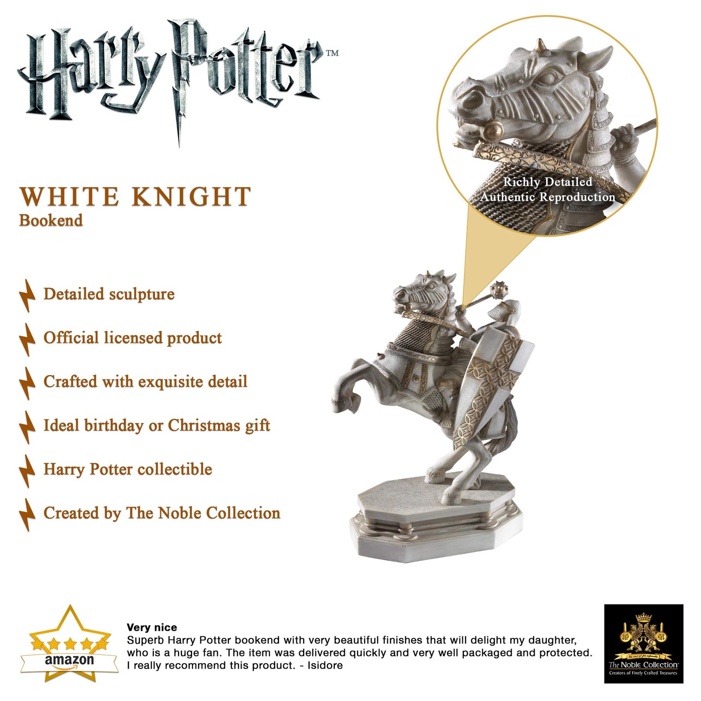 La Nobile Collezione White Knight Bookend