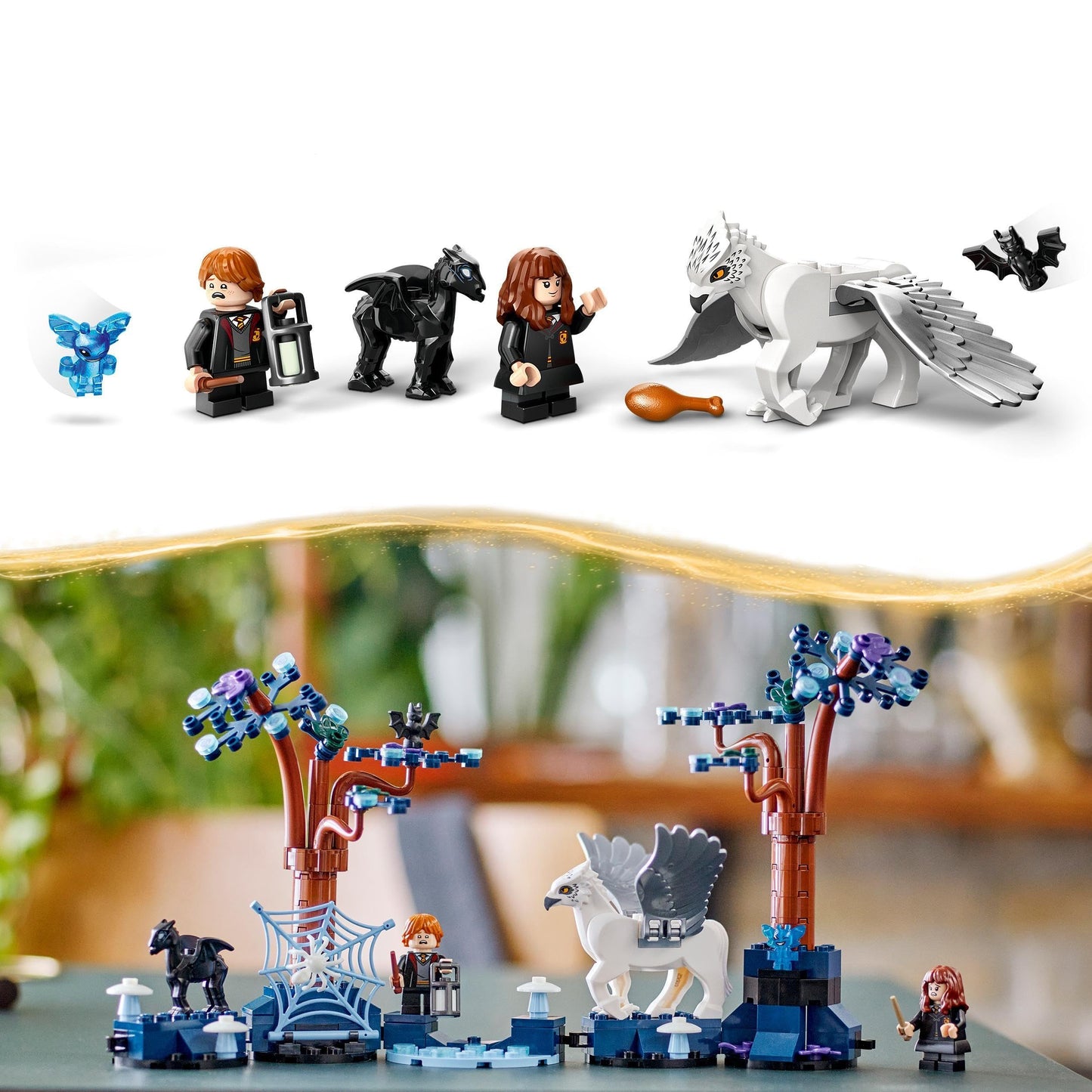 LEGO Harry Potter Foresta Proibita: Creature Magiche, Set con Animali Giocattolo Fantasy, Gioco per Bambini e Bambine da 8 Anni in su con 2 Minifigure, Fierobecco e Thestral, Idea Regalo 76432