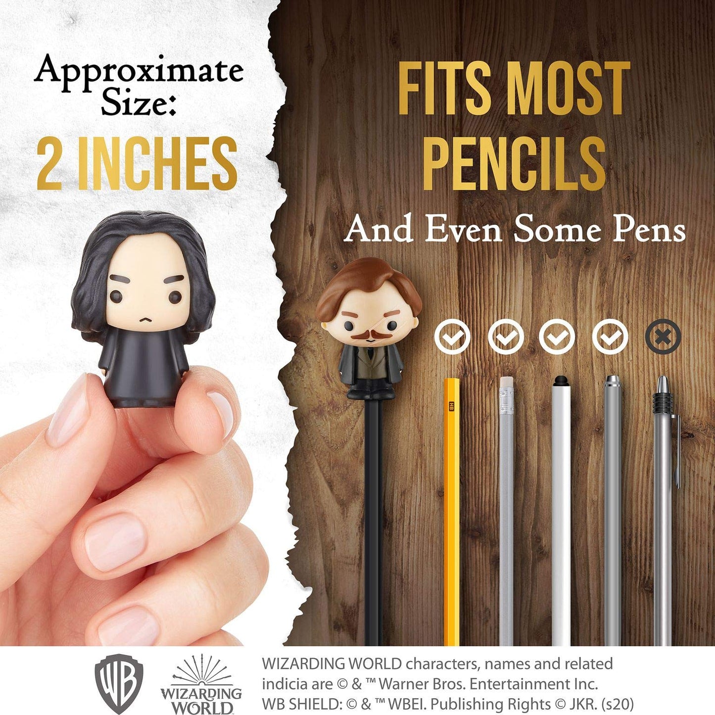 Harry Potter Set (5)12 Topper per Matite, Decori Feste, Giochi Bambini, Regali, Collezioni con Personaggi Action Figure di PMI - Harry Potter, Ron Weasley, Neville Paciock e Altri, 6cm, PVC Morbido