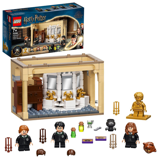 LEGO Harry Potter Hogwarts: Errore della Pozione Polisucco, Castello Giocattolo con Minifigure d'Oro del 20° Anniversario 76386