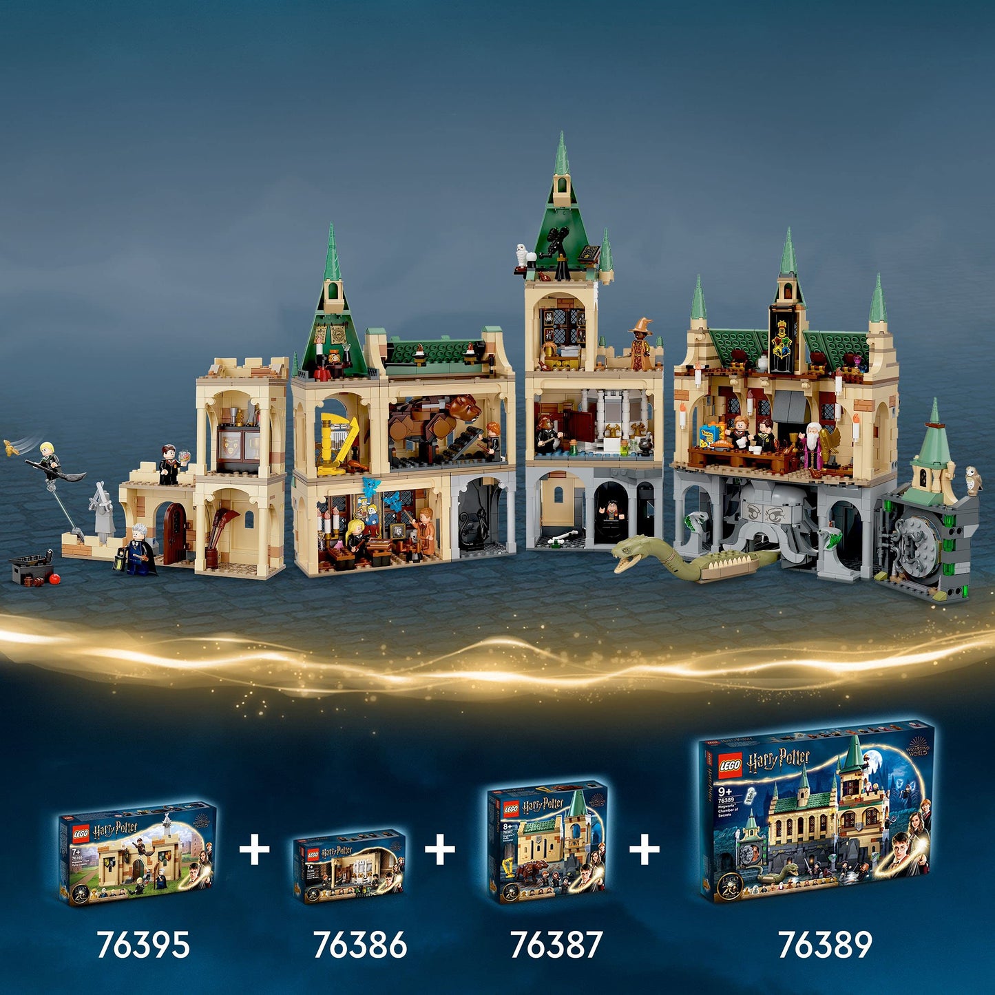 LEGO Harry Potter Hogwarts: Errore della Pozione Polisucco, Castello Giocattolo con Minifigure d'Oro del 20° Anniversario 76386
