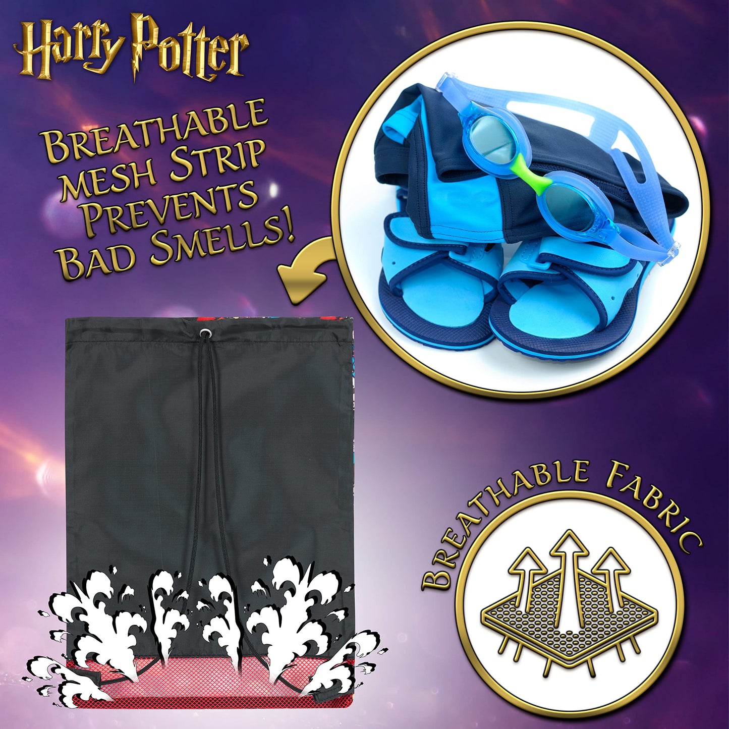 Harry Potter Sacca Sportiva, Borsa Zaino Stile Chibi Per Scuola, Palestra, Mare, Scarpe Calcio, Zainetto Piscina, Idee Regalo Bambino E Ragazzo