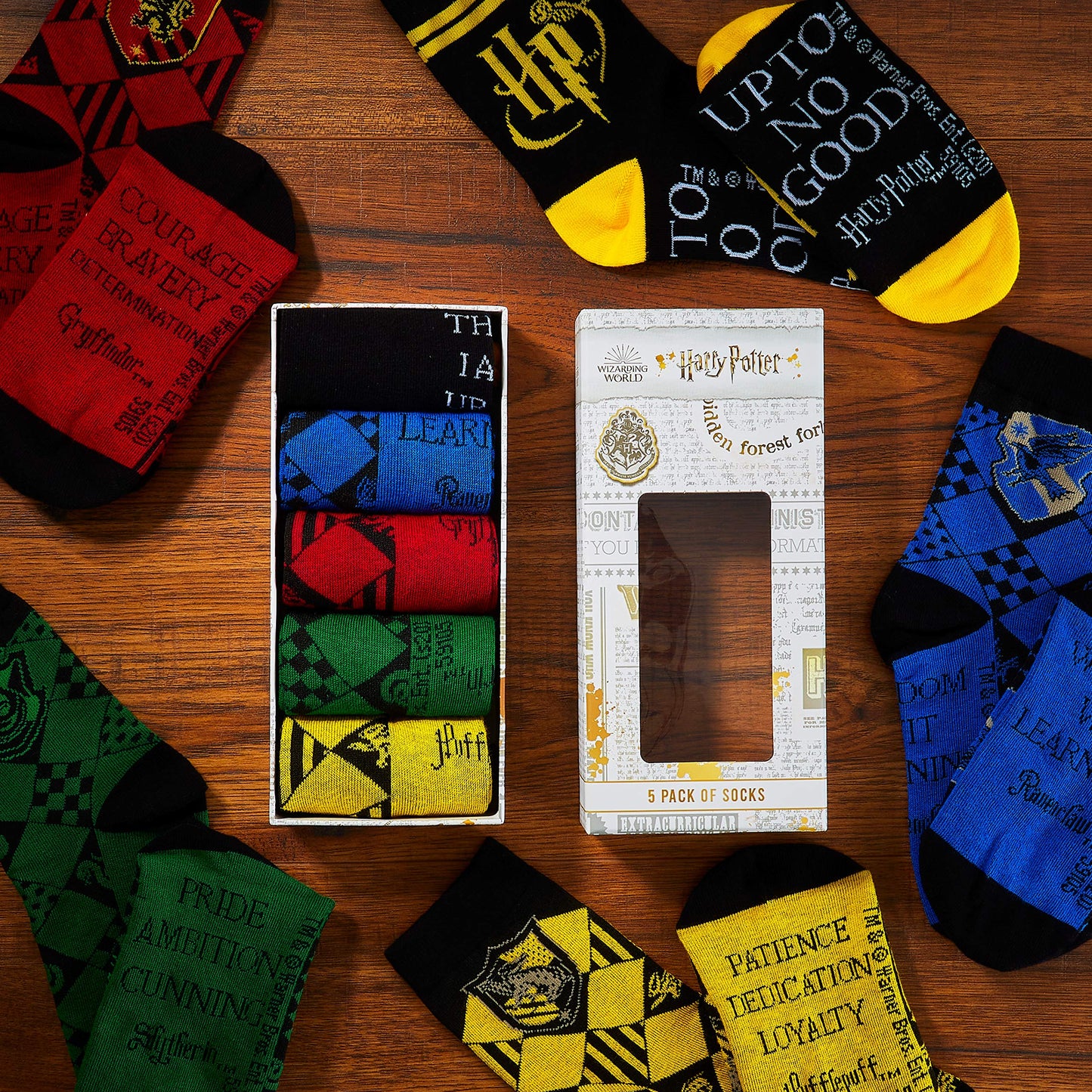 Harry Potter Calzini Per Bambino, Pacco Da 5 Calze Misto Cotone, Taglia Unica, Merchandise Ufficiale, Simpatiche Idee Regalo Per Fans